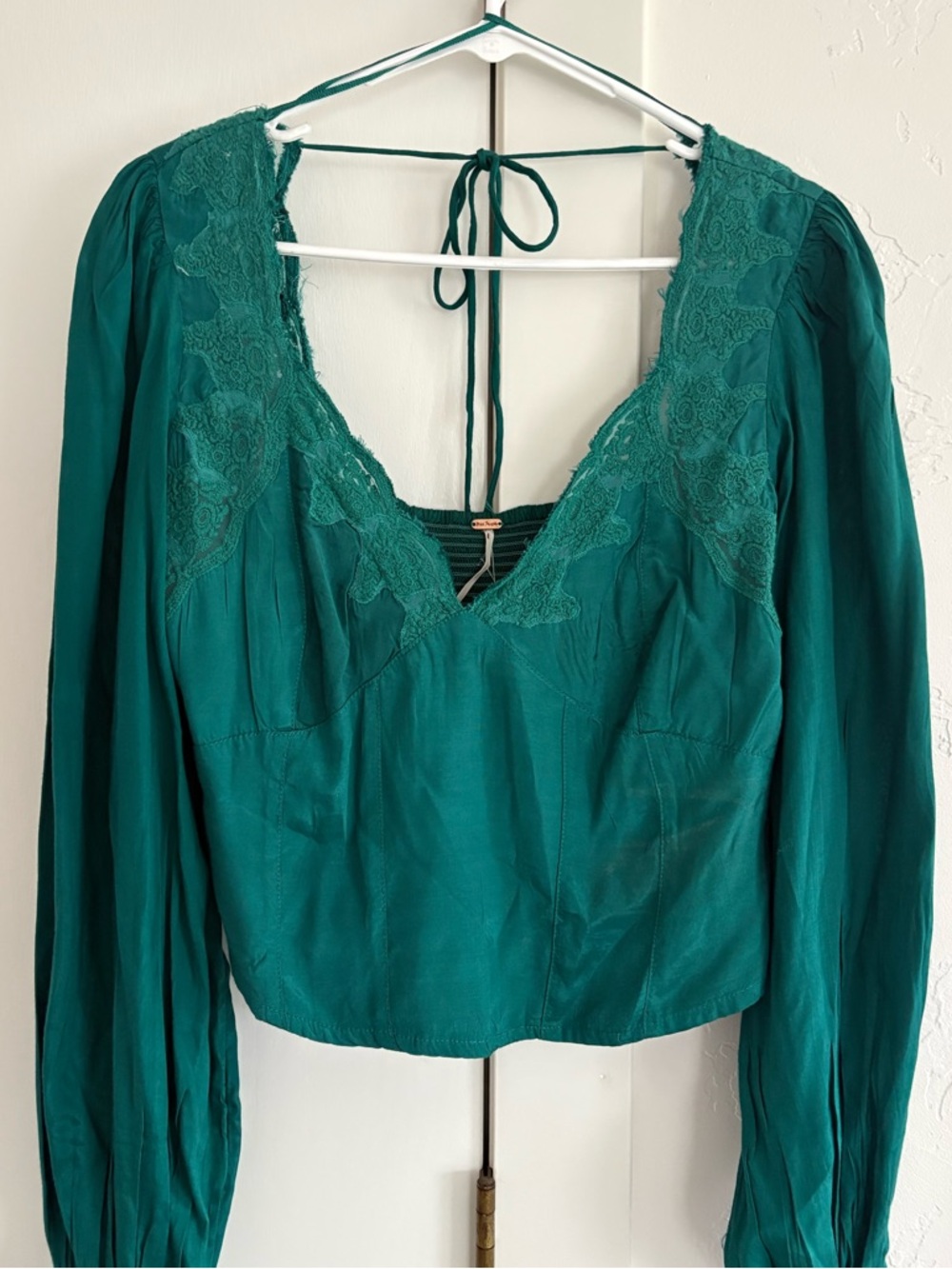 FREE PEOPLE Janelle Lace Top in Green Balsam - Picture 4 of 13